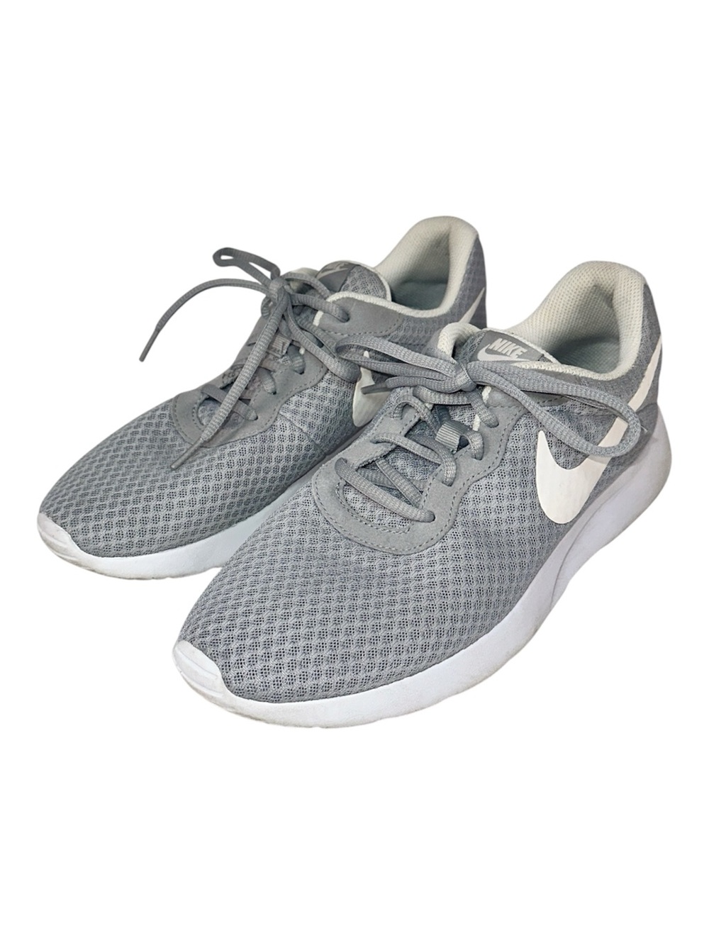 Womens Nike Tanjun Gray White Mesh Running Shoe Athletic Sneaker Size 11